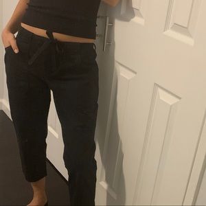 Prada vintage black crop low rise utility pant
